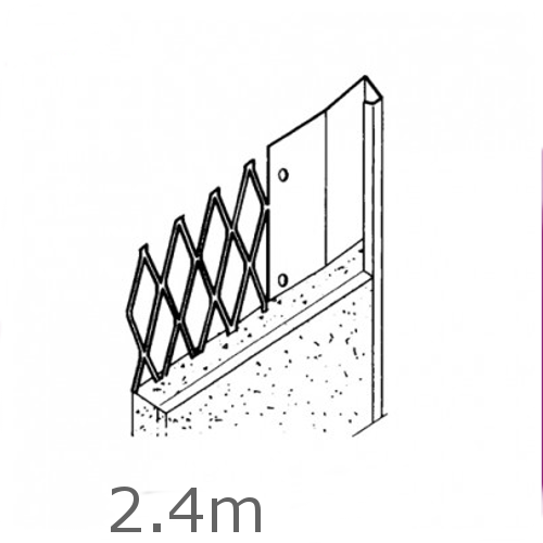 13mm Galvanised Plaster Stop - 2.4m length