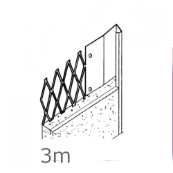 13mm Galvanised Plaster Stop - 3m length