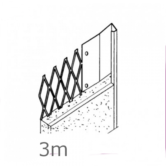 13mm Galvanised Plaster Stop - 3m length