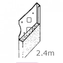 3mm Galvanised Thin Coat Plaster Stop - 2.4m length