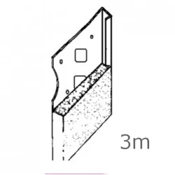 3mm Galvanised Thin Coat Plaster Stop - 3m length