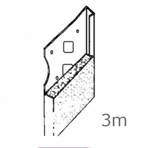 3mm Galvanised Thin Coat Plaster Stop - 3m length