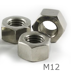 M12 Zinc Plated Hex Full Nuts - box of 100