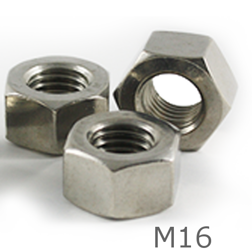 M16 Zinc Plated Hex Full Nuts - box of 100