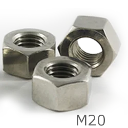 M20 Zinc Plated Hex Full Nuts - box of 50