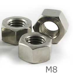 M8 Zinc Plated Hex Full Nuts - box of 200