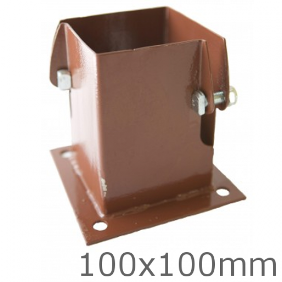 100x100mm Galvanised Steel Bolt Down Shoe 100x100mm Galvanised Steel Bolt Down Shoe