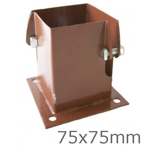 75x75mm Galvanised Steel Bolt Down Shoe 75x75mm Galvanised Steel Bolt Down Shoe