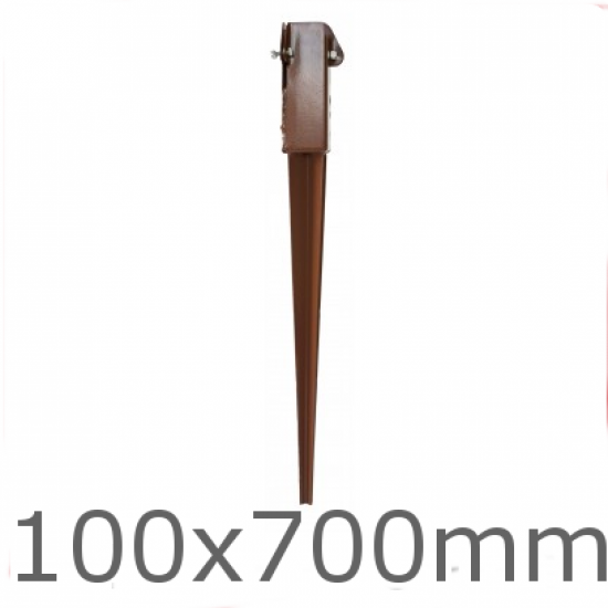 100x100mm Spiked Post Shoe - length 700mm 100x100mm Spiked Post Shoe - length 700mm