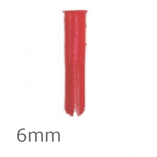 6mm Anker-it Red Plastic Plug - box of 100