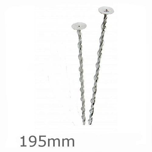 195mm Helical Flat Roof Fixings for 126-150mm panels