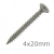 4x20 Stainless Steel Wood Screws Countersunk Head - box of 600