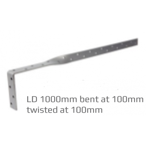 Light Duty Restraint Strap 1000mm Bent 100mm Twisted 100mm