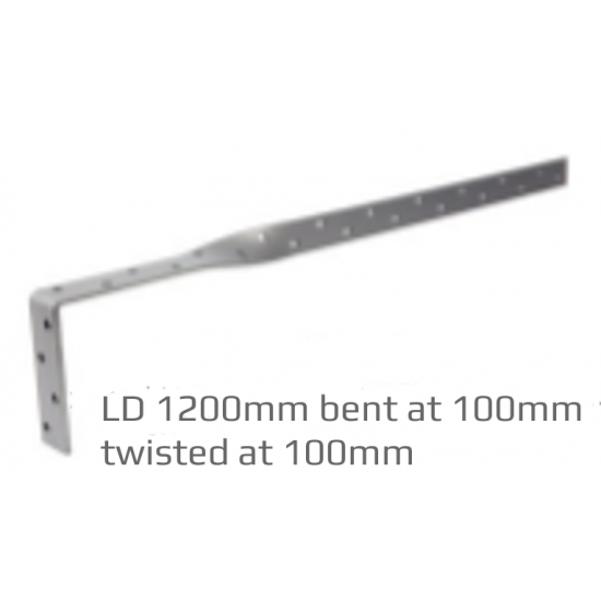 Light Duty Restraint Strap 1200mm Bent 100mm Twisted 100mm