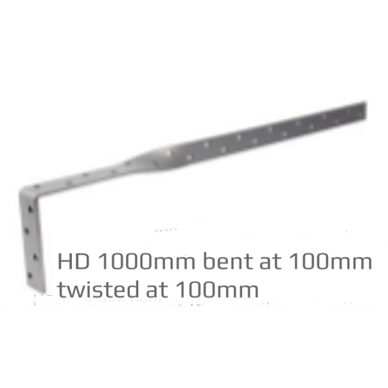 1000mm Galvanised Twisted Restraint Strap Heavy Duty Steel Joist Rafter Roof Tie 