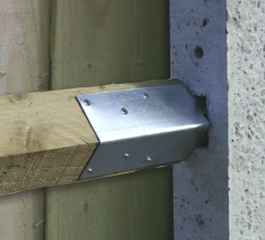 Galvanised arris rail mortice bracket installation